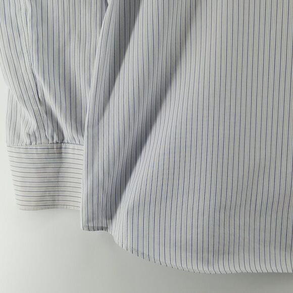🎁5/$25 G2000 Shirt Men's 15 1/2 33 1/2 Long Sleeve Button Up Blue White Strips - Picture 9 of 12